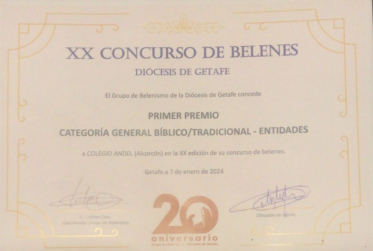 AndelColegio's tweet image. ¡Primer premio 🥇 en el XX Concurso de Belenes de la diócesis, en la categoría de entidades!

#andelsoyyo #belenes