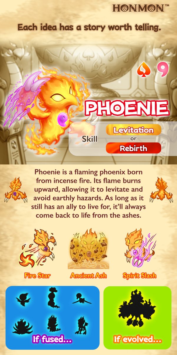 penglace's tweet photo. ๐ชถ PHOENIE ๐ฆโ๐ฅ
A flaming phoenix #Honmon born from incense fire! ๐ฅ
With an ally to live for, itโll always revive from the ashes! https://t.co/WocA71jwkR