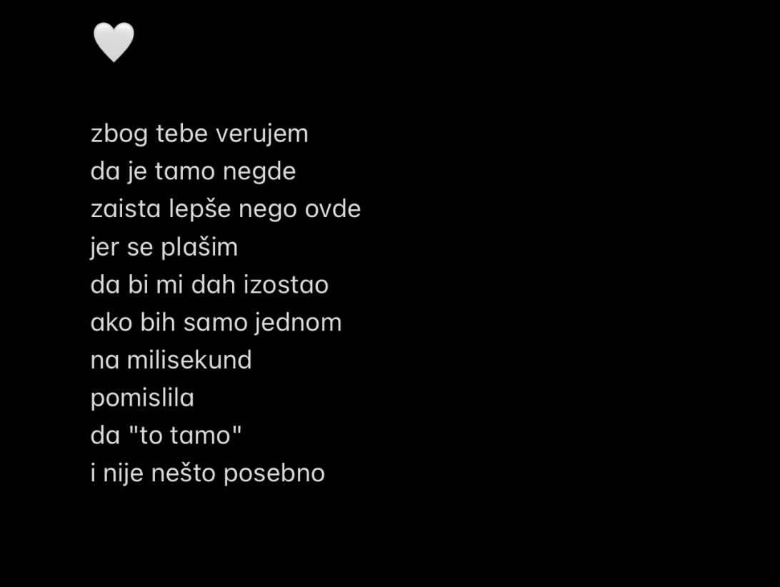 nebeska pošta i nedostajanja koja se graniče sa fizičkim bolom