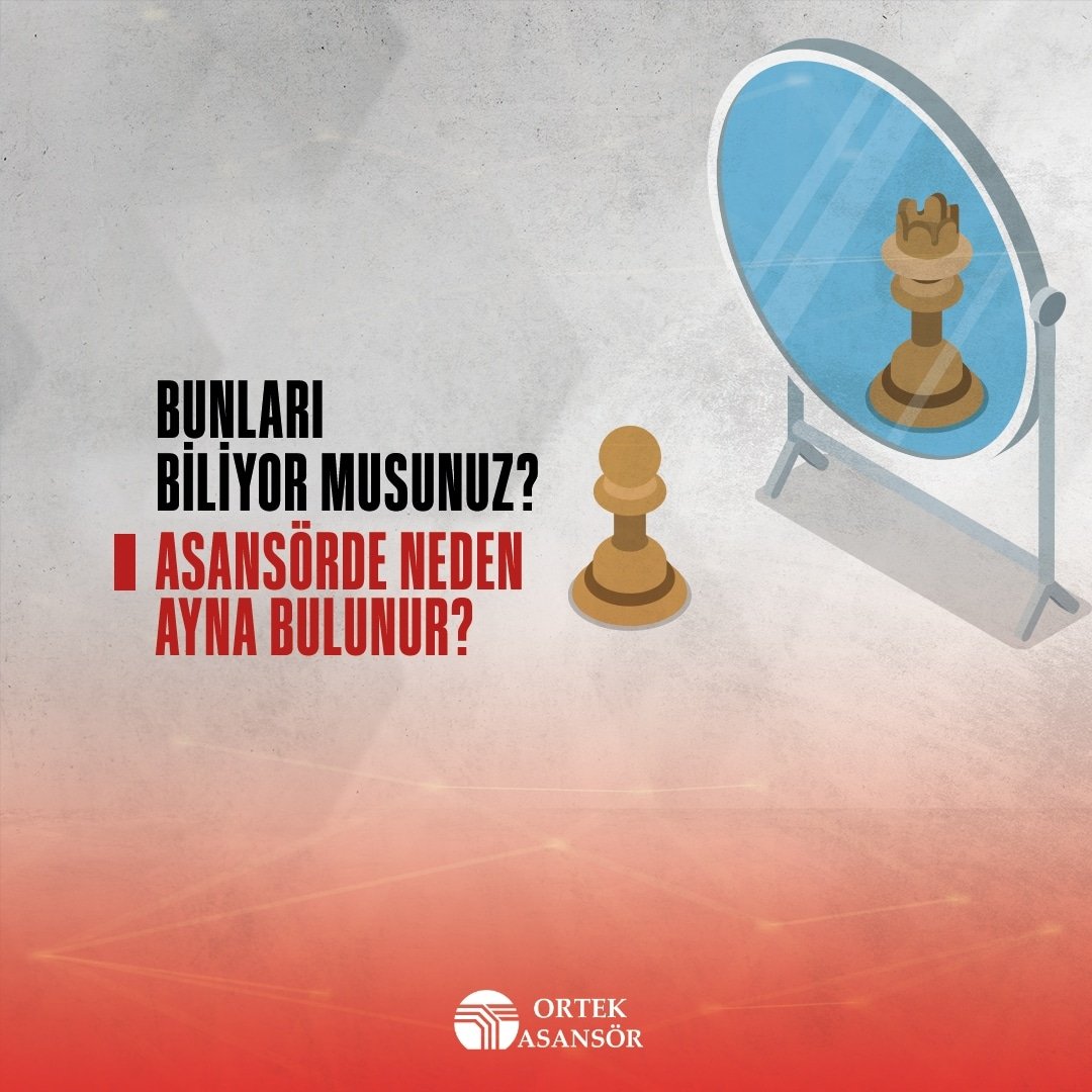 Asansörlerde ayna olmasının iki sebebi vardır; Bunlardan biri asansör, çağırdığınız kata geldiğinde kabinin gelip gelmediğini anlamak içindir. Yani asansöre binerken kendi görüntümüzü görüyorsak, çağırdığımız asansör ile birlikte kabin gelmiştir.