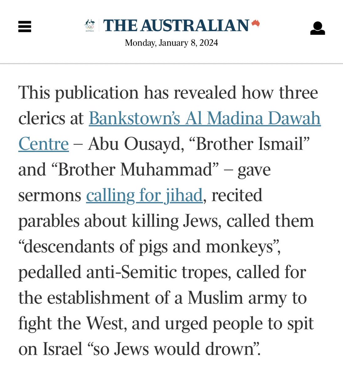 Since October 7 there’s either been silence, or worse blatant cheer leading for antisemitic terrorism from too many Indigenous leaders. 

They’re now also starting their annual lecturing that celebrating January 26 as Australia Day is racist 👍