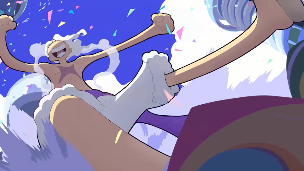 likeDtree's tweet image. I wanted to use this frame from the new opening song as a wallpaper, but it had text over it, so I cleaned it up and figured I could share it here too so other people could have it if they want. The quality isn't the best, but here you go. (^◡^)つ✨
#onepiece #gear5 #luffy