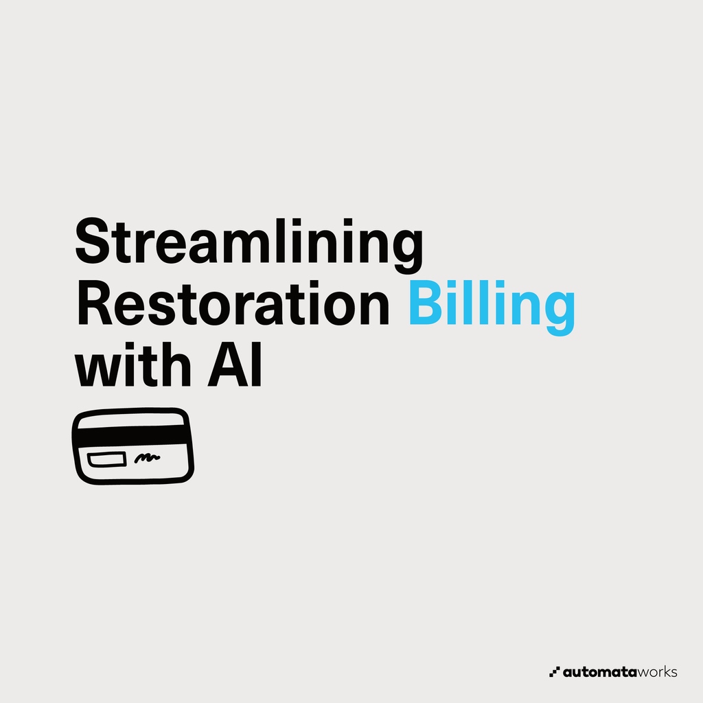 AutomataWorks's tweet photo. Simplify your restoration billing with AI. Automated invoicing and efficient processing for a smoother financial operation. 💳💻

Follow @AutomataWorks for more tips!

#ai #chatbot #personalassistant #restoration https://t.co/pnR5T3uj0T