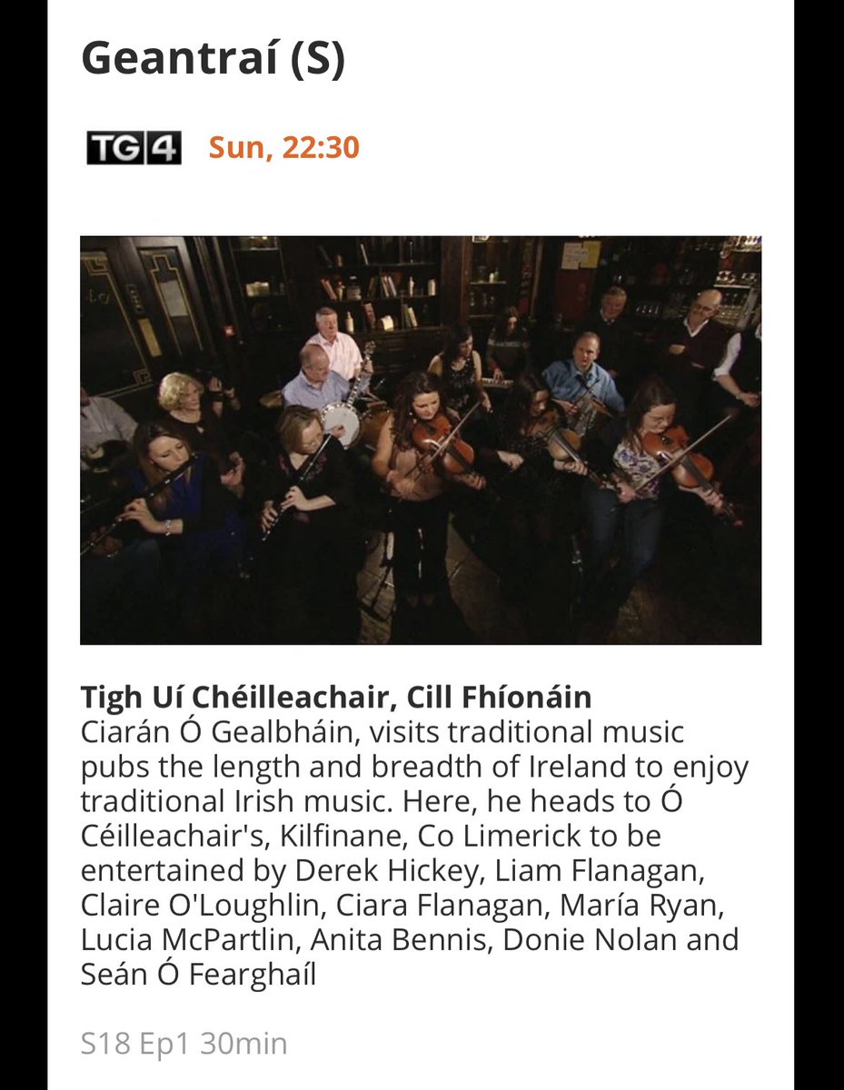 Looking forward to seeing some of our tutors, Hup na Houra performers and Kilfinane locals tonight on tg4! #tg4 #geantrai