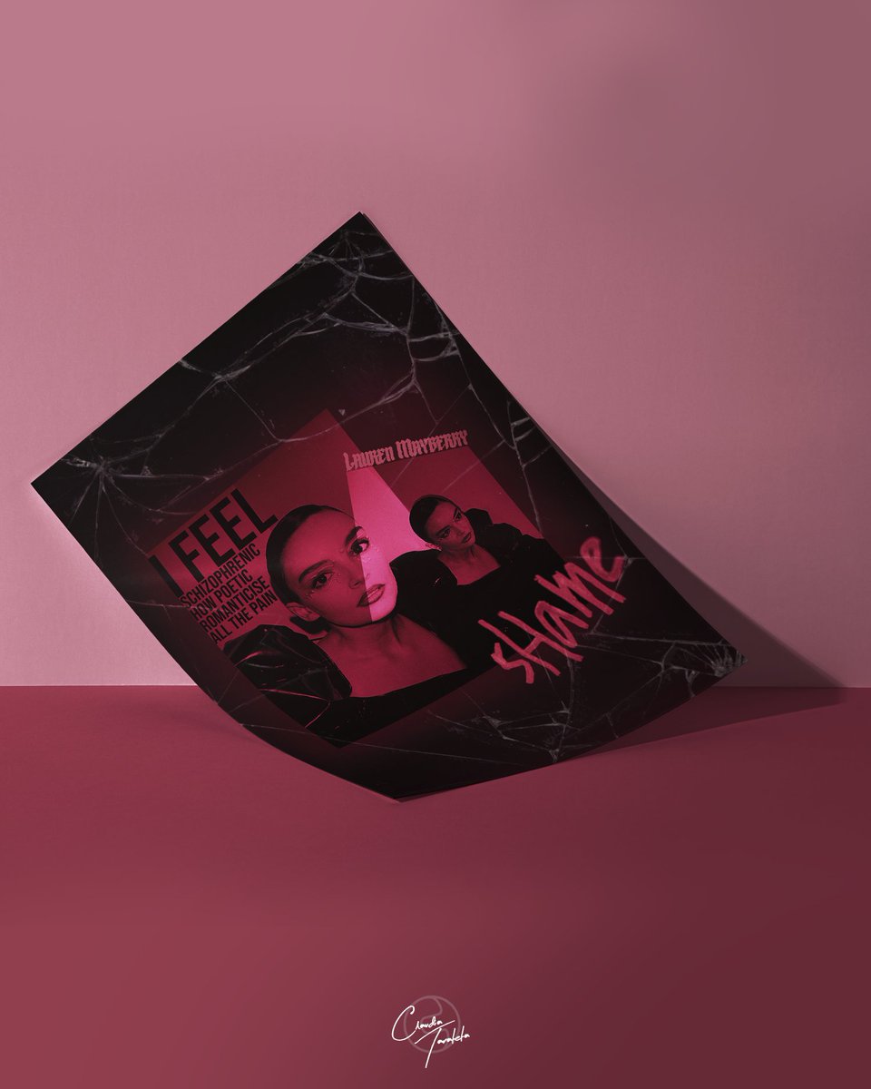 ClaudyT91's tweet photo. Lauren Mayberry - Shame | Concept Art &amp; Merch 🥀🖤

I created my own version of the artwork and here is how it looks as a CD and digital cover, a poster, and on a T-shirt! Hope you enjoy it!

@CHVRCHES @laurenevemay @CHVRCHESPEDIA

Thanks to @yasi for the photos.
Graphics by me. https://t.co/6RfVGk8Na6