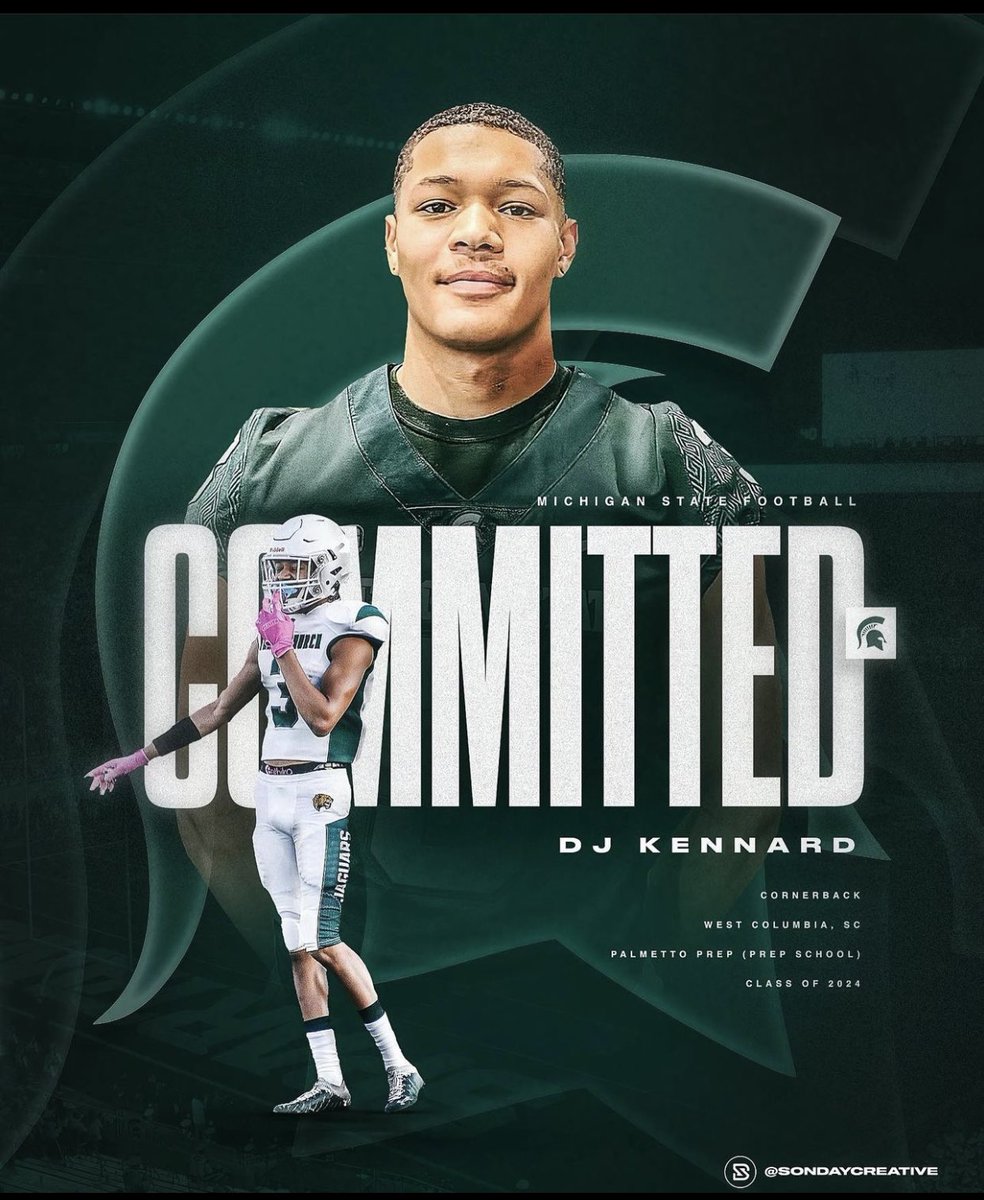 Congratulations to DJ Kennard class of 23 graduate on his commitment to Michigan state to play football.