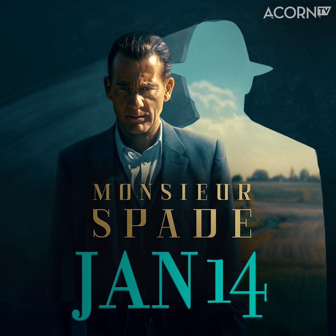 Bonjour, Sam Spade. #MonsieurSpade, starring Clive Owen, is just one week away.