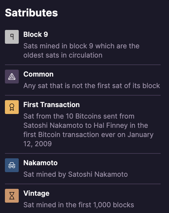 Another important aspect to this collection is the level and care <a href="/harto_fr/">Harto</a> has for his craft, as all these pieces were inscribed on rare sats. These small things make all the difference to me. Shows the artist in question cares deeply about the history and provenance of the