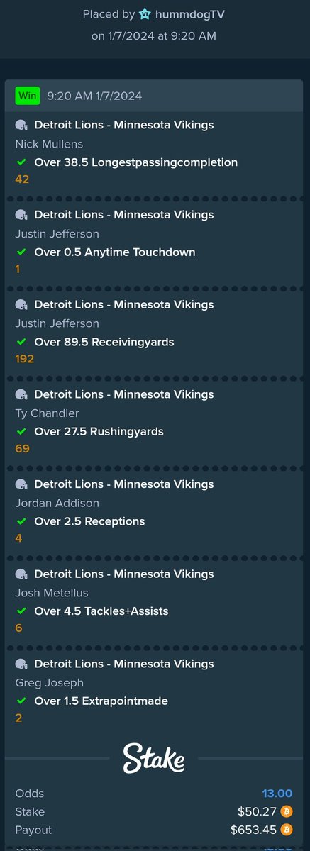 hummdogtv's tweet photo. π§ββοΈ #hummlocks
I'm out here at it again hittin legs on NFL.
Always end up imagining what could happen if I ever decide to add an extra 0 to my bet amount.....
Hoping for a win on my cowboys parlay too!
@Stake #NFL #NFLPlayoffs #sportsbettingtwitter #ParlayPlay https://t.co/eTjIa1sr0t