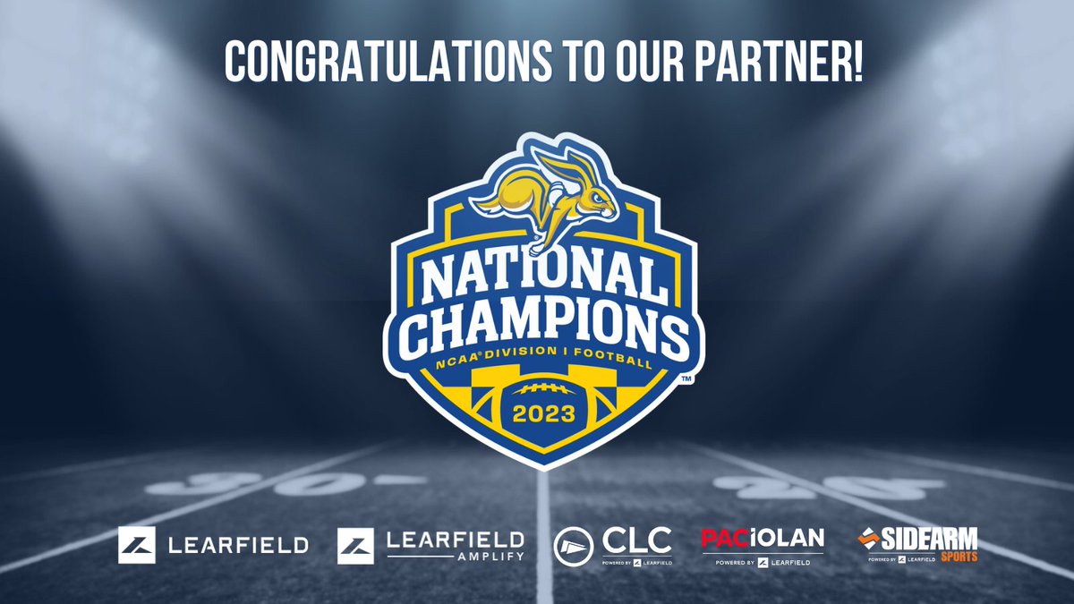 Congratulations to our partners @GoJacksSDSU & @GoJacksFB on becoming back-to-back @NCAA_FCS Champions🏆 #FCSChampionship #GoJacks