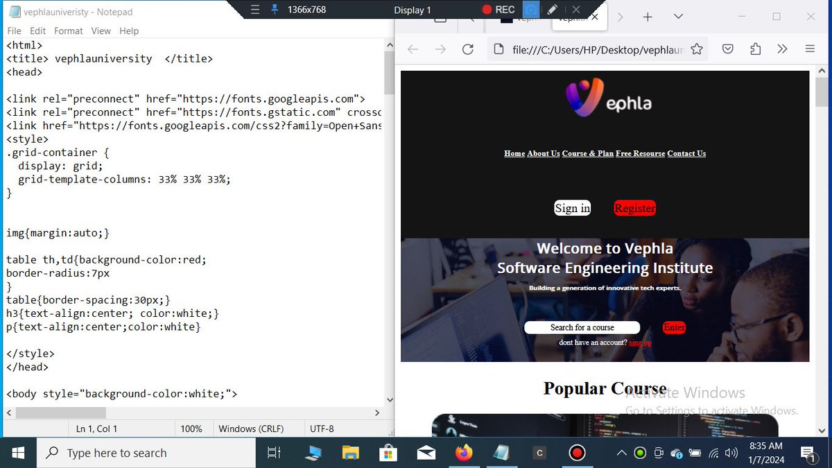 Juiceboy_Of_ABJ's tweet image. Today we submitted our last task ahead our class resumption TOMMoro, I'm excited that I was able to clone the official website of @VephlaUni using #html and #htmlCSS it's been a great journey so far , I'm having fun 😺 thanks to our instructor Mr Richard and also @DevTobs