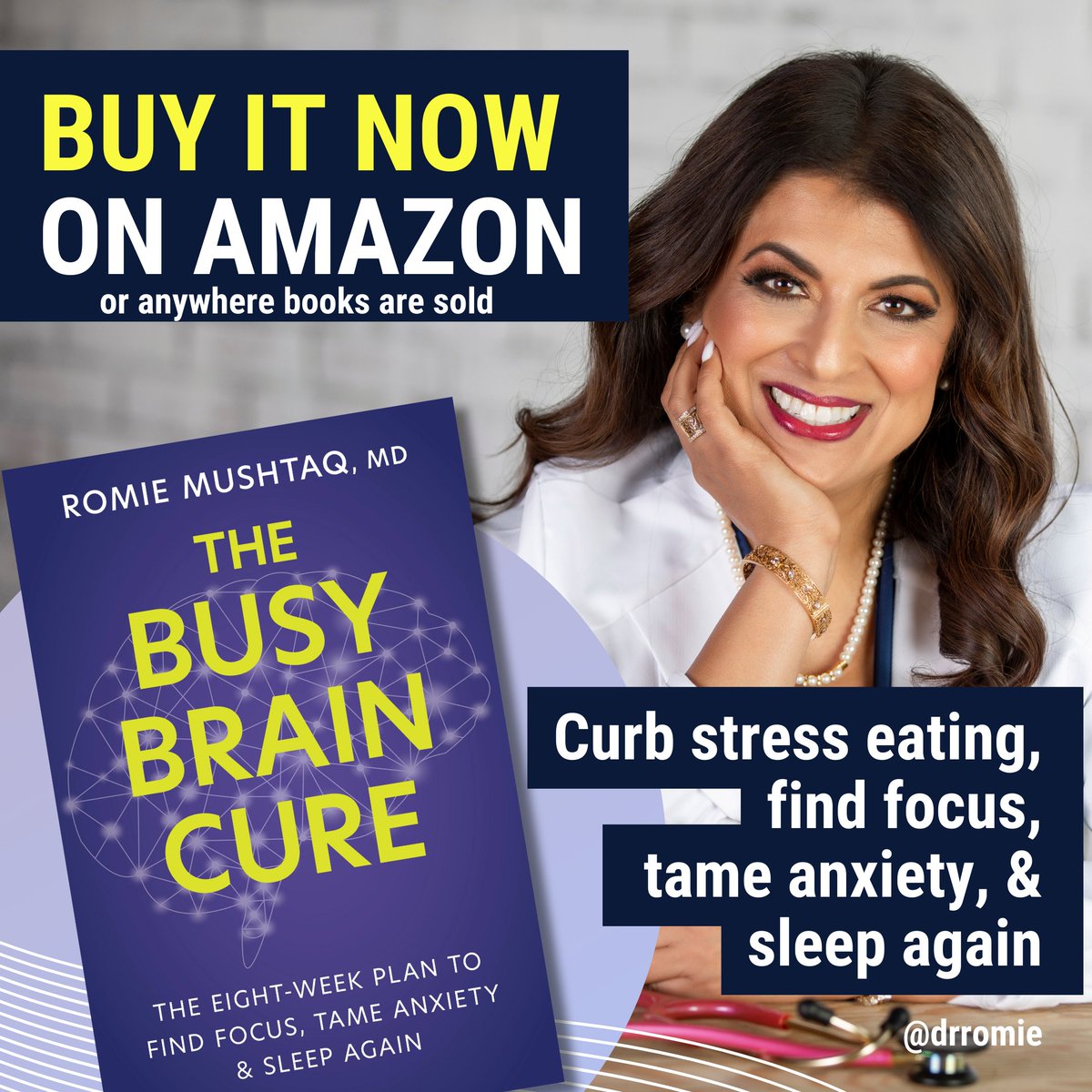 DrRomie's tweet photo. 8 weeks with a proven protocol to restore sleep, sanity, and daytime energy.
No more #BusyBrain and finally way to heal #burnout without going on a diet.
#BusyBrainCure now available on @Amazon and globally where books are sold. https://t.co/cPt1FDQA1c