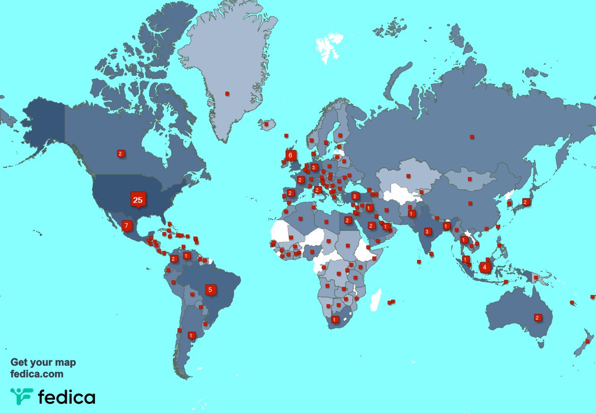 I have 366 new followers from Mexico, India, Spain, and more last week. See fedica.com/!terry_847