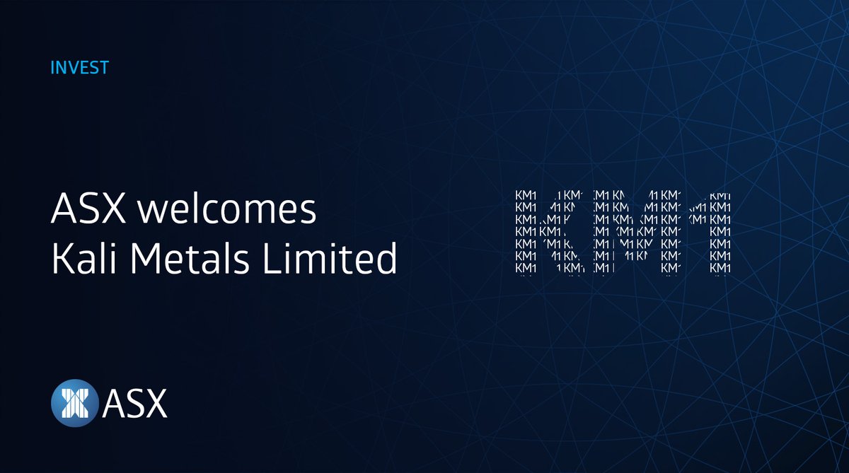 ASX's tweet photo. ASX welcomes Kali Metals Limited (ASX:KM1). Kali Metals explores lithium to power the clean energy transition. We wish you every success in the future!  https://t.co/BPkzFlFfZs 

#ASXListing #ASXBell https://t.co/tKrc11ITsR