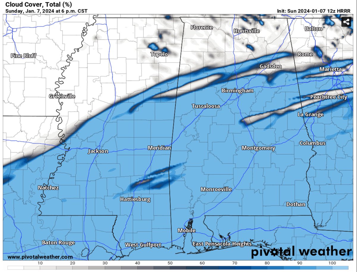 ALwxPlus's tweet image. Good Evening everyone!

Calm evening across the state! Temperatures will remain at around freezing in the Northern counties and above freezing the more South you are. 

Cloud cover will remain over the 2/3's of the state while precipitation will remain minimum.

#wxtwitter #ALwx