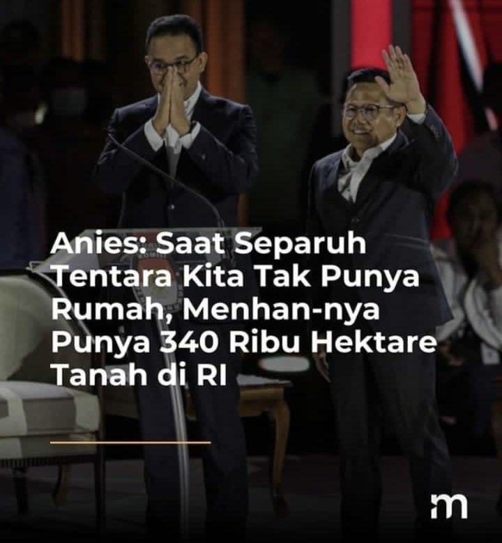 Sy jd hilang Simpati sama org ini, Debat semlm membuktikan kedengkian org ini, 34p hektar itu, dia punya sblm jd menteri, apa urusannya sama rumah prajurit, lah loe rumah DP 0% apa kabar? Rumah loe gede di lebak bulus napa ngga di buat rusun utk warga kali ciliwung? Nafsu aja