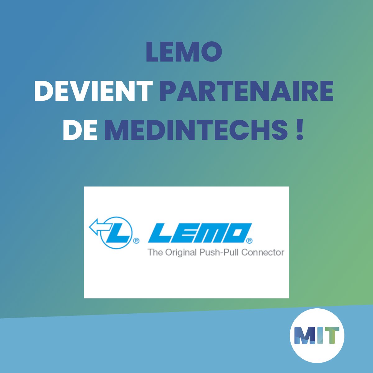 Nous sommes ravis de vous présenter notre partenaire qui sera présent au Salon MedInTechs les 11 et 12 mars 2024 : @LEMOConnectors Découvrez leurs solutions de connectivité de pointe au Salon MedInTechs 2024, c’est les 11 et 12 mars 2024