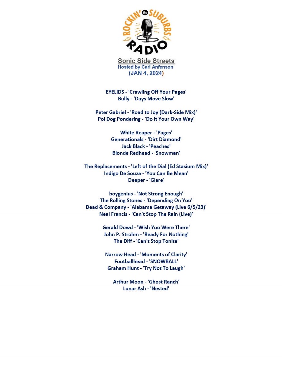 Replaying right now on suburbsradio.com !⁦<a href="/SuburbsRadio/">Rockin' the Suburbs Radio</a>⁩ #internetradio