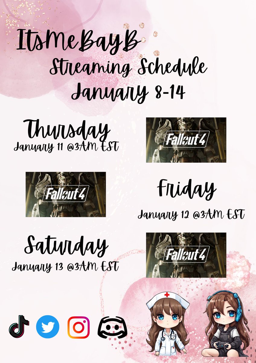 Schedule for this following week, hope to see you there!
