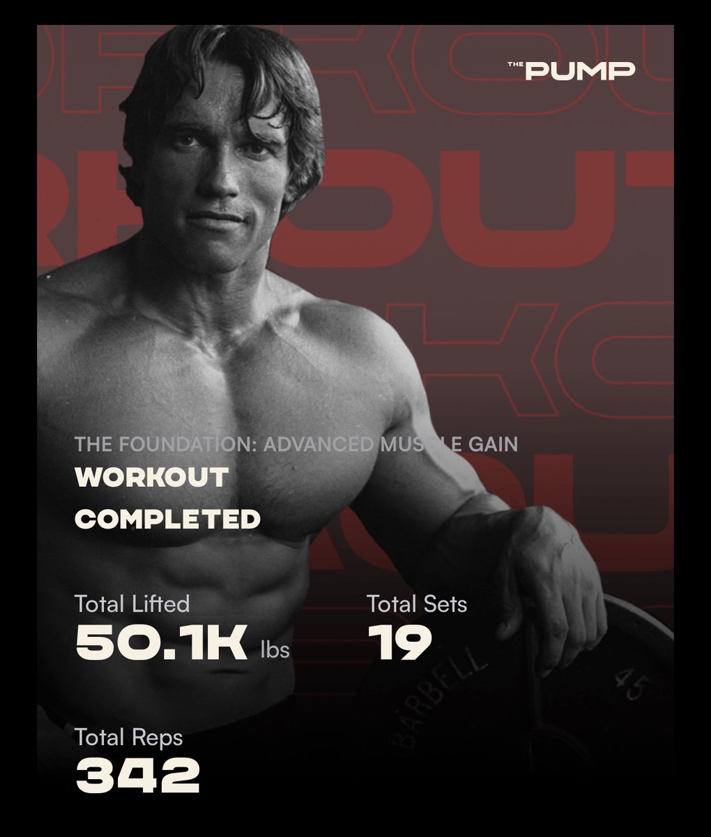 I genuinely look forward to that feeling of the last rep so I can smash the “complete workout” button. Damn it feels good! Great program <a href="/Schwarzenegger/">Arnold</a> #arnoldschallenge