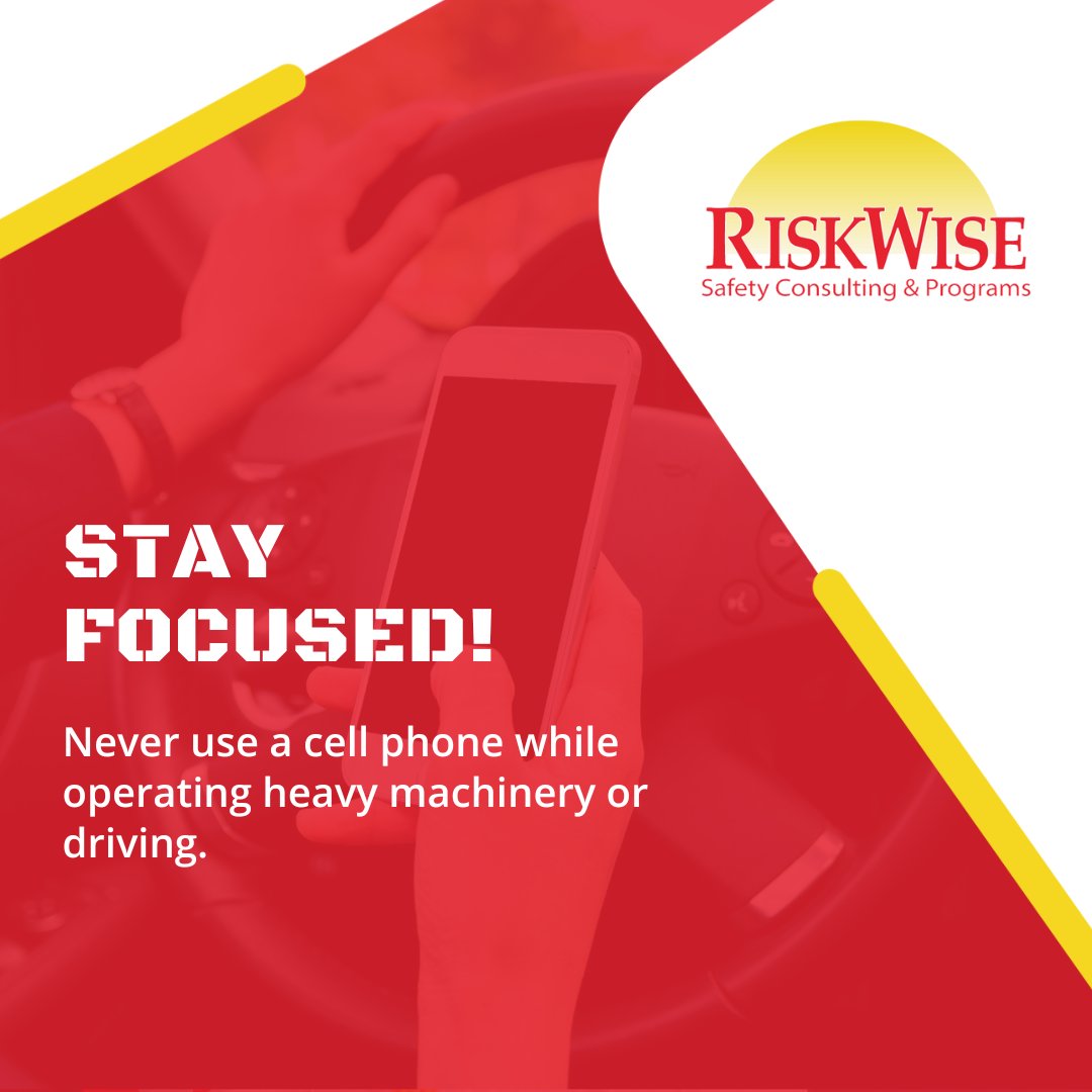 Stay focused, stay alive.🚫📱#WiseUpWednesday #SafetyTipOfTheWeek #DistractedDriving #MachineSafety #RiskWiseSafety