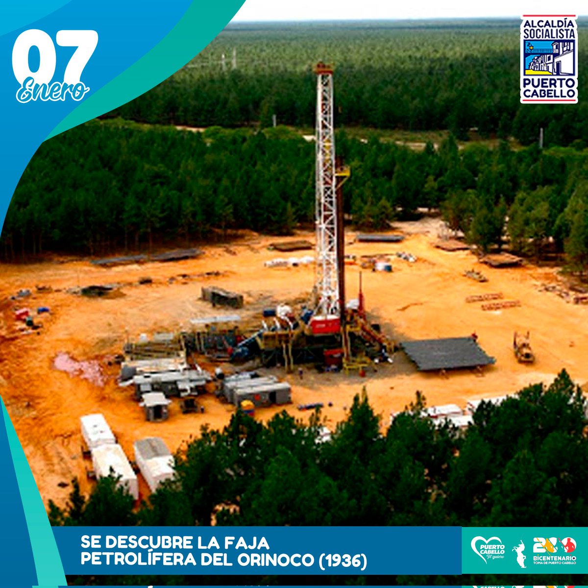 #Efeméride || #7Ene de 1936: Descubrimiento de Faja Petrolífera del Orinoco. Este territorio, de importancia geopolítica y económica, fue incluido por Cmdte. Chávez en su política de Plena Soberanía Petrolera, destinando los recursos obtenidos a mejorar la vida del pueblo.