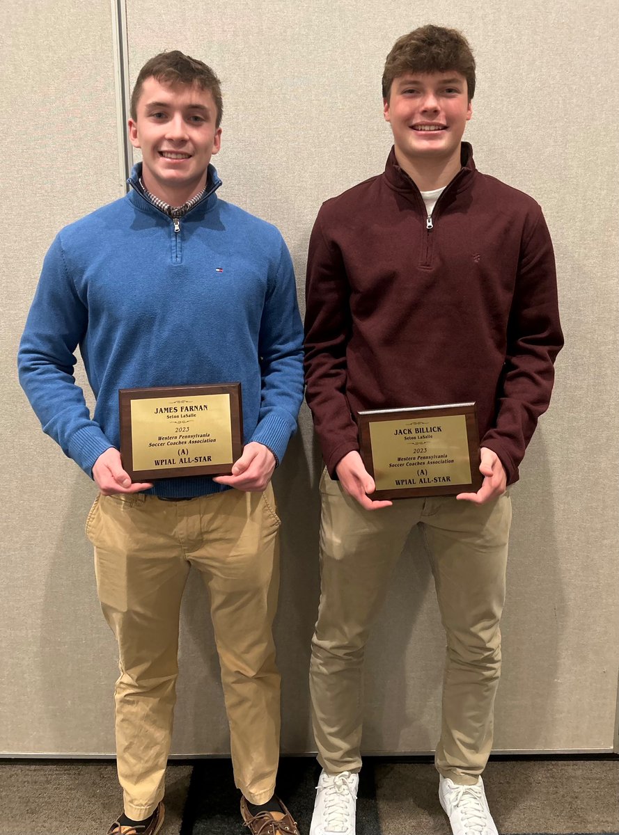 SLSRebelSoccer's tweet photo. Congratulations to James Farnan, Jack Billick, and Nick Cherry (not pictured - unable to attend) for their recognition at the All WPIAL banquet for the 2023 season this afternoon! Well deserved by these fantastic young men! 

#RebelPride https://t.co/NB4YwVhmyU