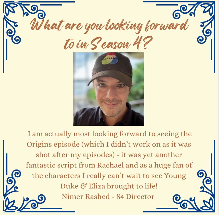 LynnyBright's tweet photo. 1) want to know what our #MissScarletandtheDuke cast and crew are looking forward to in s4?  Find out here thanks to the #scarleteer_podcast on instagram #missscarletpbs #rachaelnew #benedwards #nimerrashed https://t.co/a3PTgOGHVR