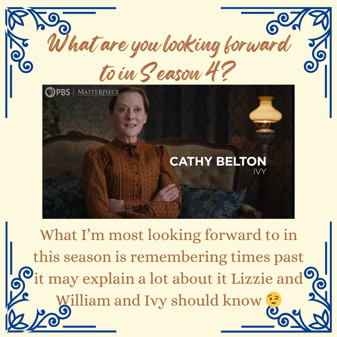 LynnyBright's tweet photo. 3) #scarleteer_podcast #MissScarletandtheDuke #missscarletpbs #cathybelton #evanmccabe #stuartmartin https://t.co/0g8pY9BAvG