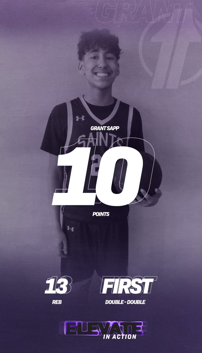 Grant Sapp, remember the name! The 6’2 7th grader recorded his first double-double for his Mishawaka Catholic team! Continue to elevate Grant!💫 #ElevatewithEleven