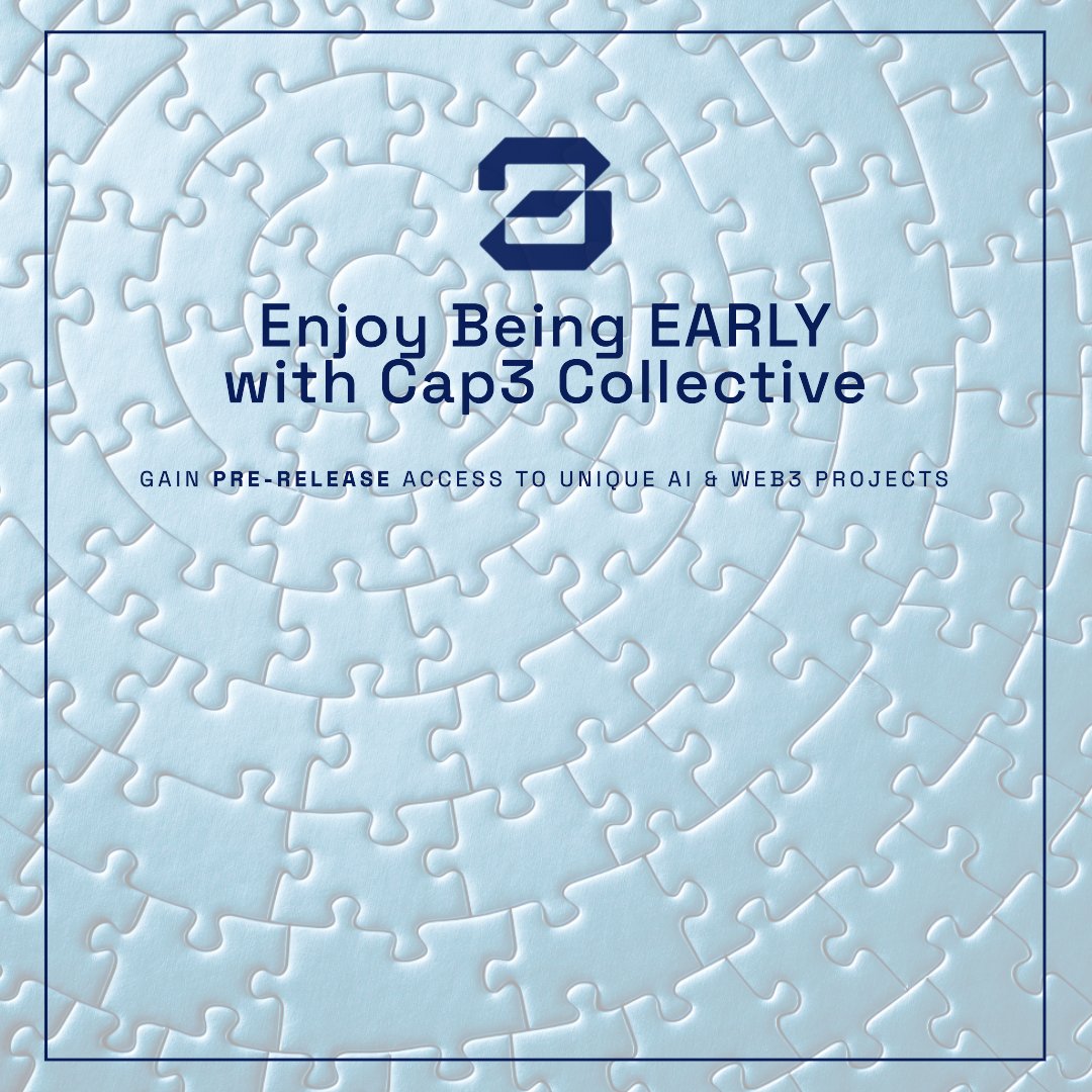 🔮 The future of tech is here, and it's in your hands! 

Cap3 Collective empowers you to support and nurture the next big AI &amp; Web3 breakthroughs. 

Be part of the movement reshaping tomorrow! 🌐🚀