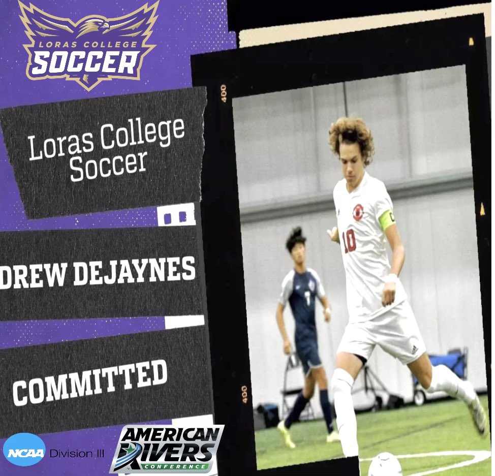 I am excited to announce my verbal commitment to play soccer at Loras College. I am thankful for all that helped me through this process. I am beyond grateful for this opportunity and I can’t wait to get to work next fall w/@LorasMSoccer. #GoDuhawks