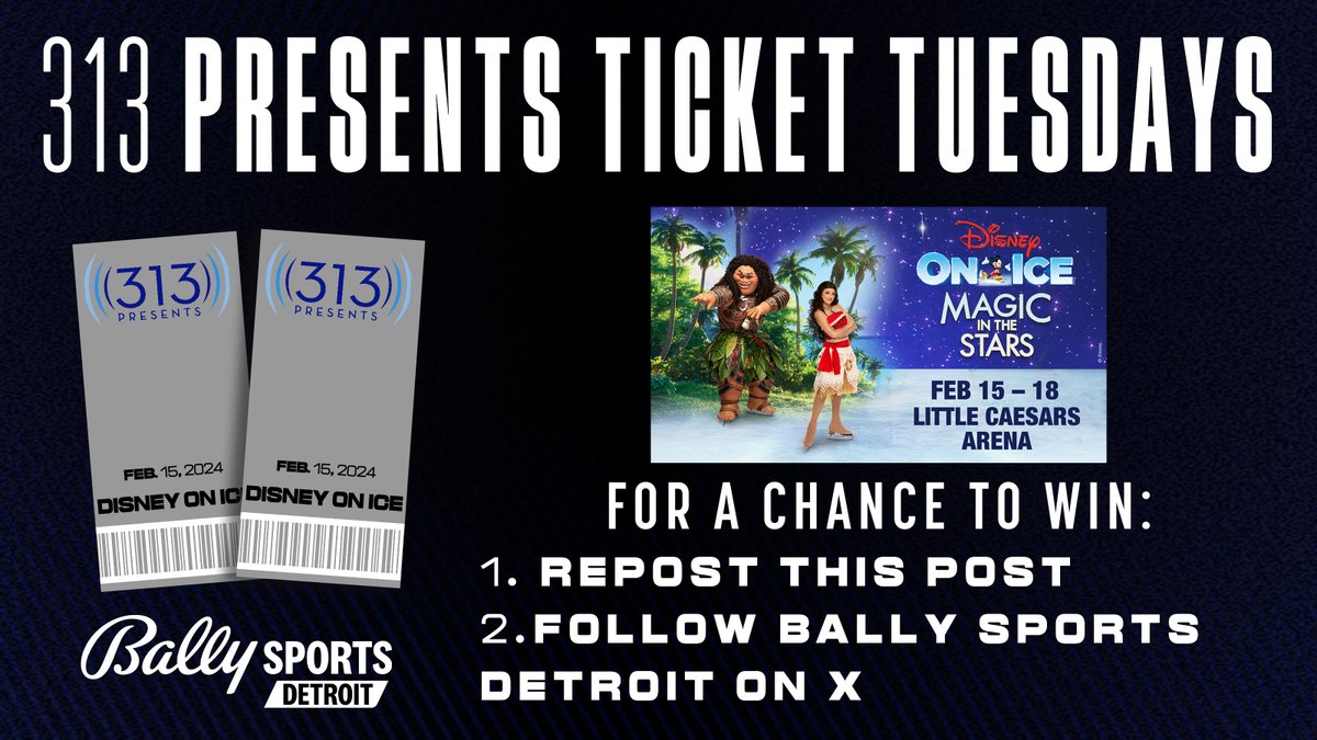 🎟️ 313 PRESENTS TICKET TUESDAYS 🎟️

Your chance to win tickets to an upcoming <a href="/313Presents/">313Presents</a> event/concert!

How to enter:
➖ Repost this post
➖ Follow @BallySportsDET

No purchase necessary. MI and OH residents only. 18+. See full rules at bit.ly/313tickets.