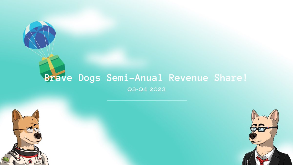 _iVapeAus's tweet photo. Congratulations to all the @BraveDogsNFT holders as today we received or first ever semiannual share based revenue payout. If this is what can be done with a relatively new project in a bear market, imagine what we will do over the next 6 months. 

If you’re not already part of the #BraveDogs family, what are you waiting for. 

The best is yet to come! #Bullish