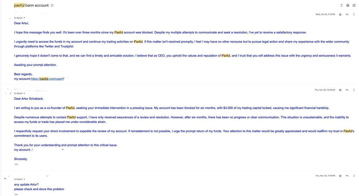 Anne71027's tweet image. Hey @arturpaxful, it&apos;s time to address the growing concerns on your platform. Users are facing locked accounts, disappearing funds, and unresponsive support. Ignoring these issues won&apos;t make them go away. 
@paxful #PaxfulIssues #UserConcerns