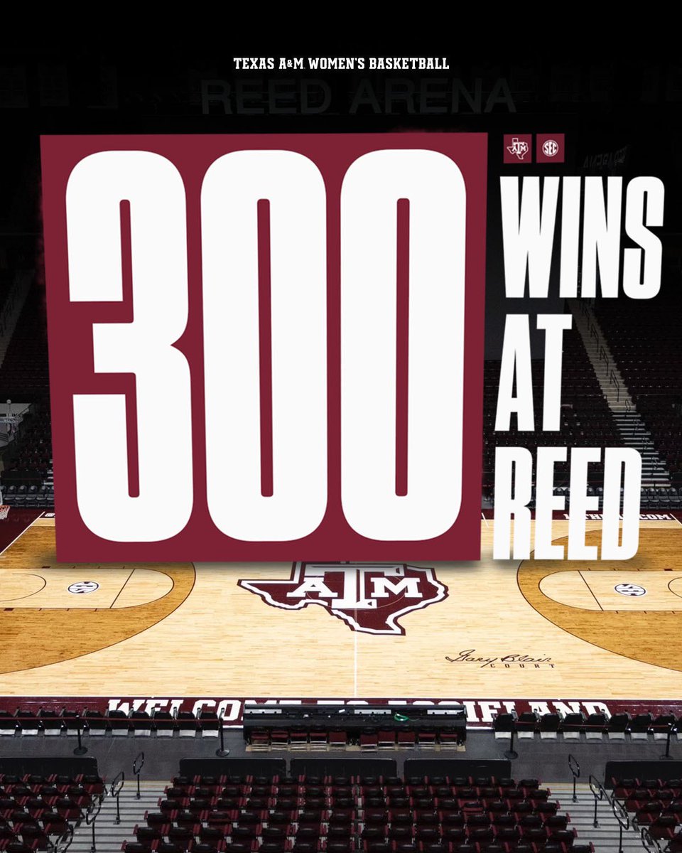 The 3️⃣0️⃣0️⃣th win at Reed Arena for the program ‼️

And many more to come 🤞

#GigEm | #TOUGH