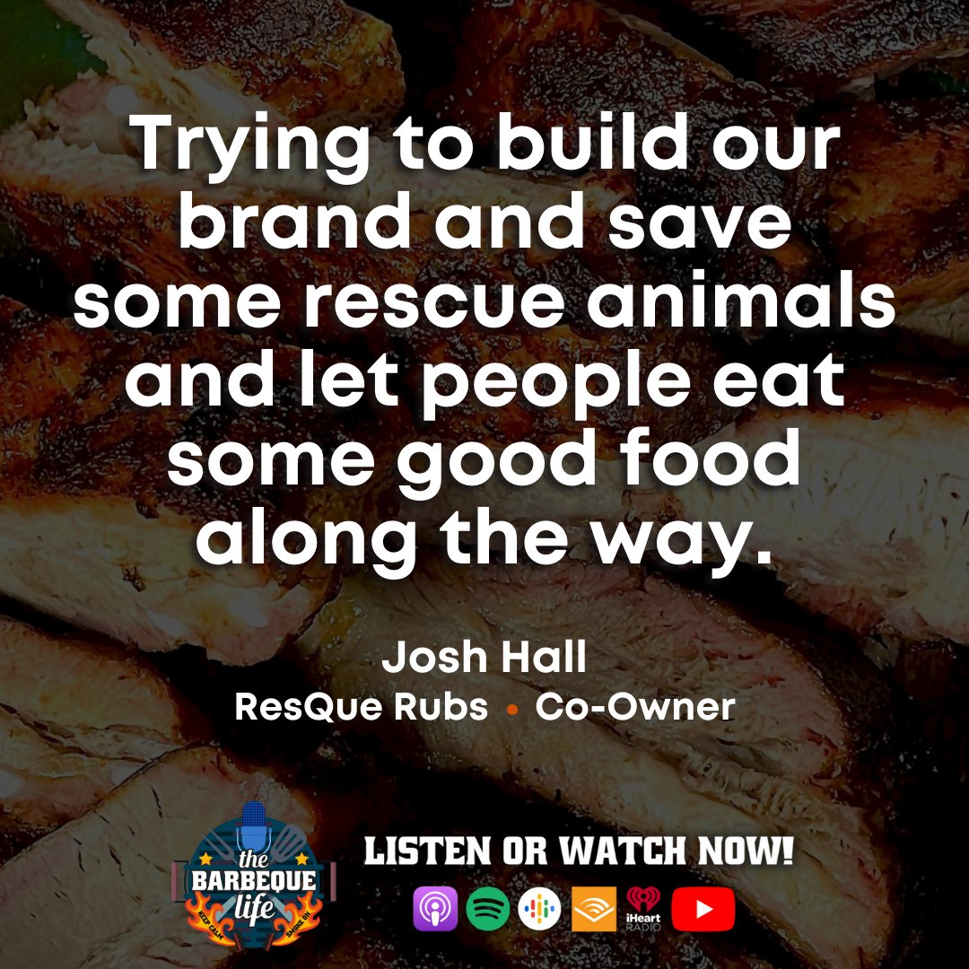 Rescue animals and good food?! Sign us up!

Listen here: bit.ly/thebbqlifeep79

#bbqpodcast #bbqbusiness #bbqentrepreneur #bbqlovers #rescueanimals #bbqtwitter