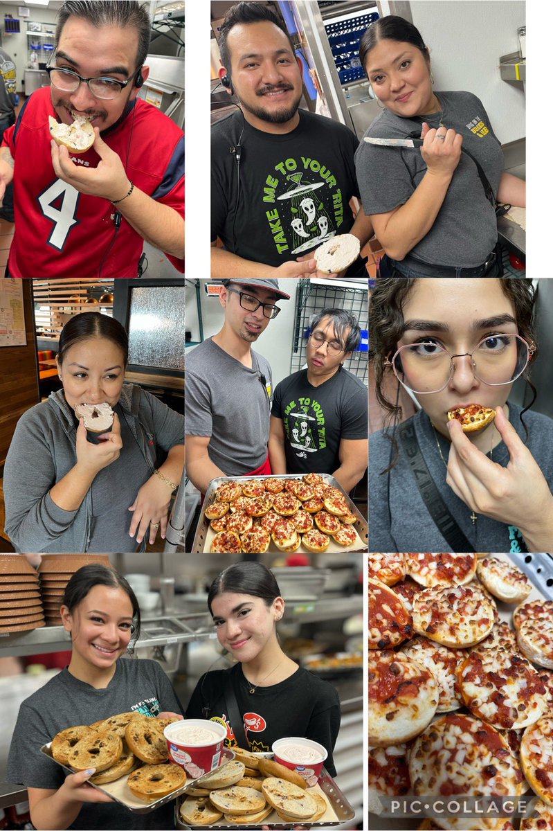 Team San Juan sure is passionate about their bagels! 🥯😅 Love the smiles on these hard working kids! @Chilis #nationalbagelday #culturematters #chilis1656 @mikponce82 @JetJerry2408 @ViriMunguia7 @LarryV71