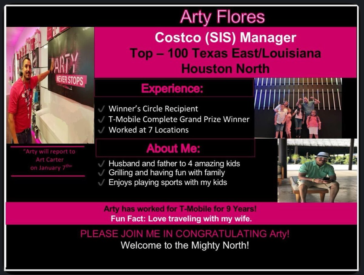 *Promotion Alert* please join me in congratulating @ArtofFloh on his new position as a Store-in-Store Manager at Costco. Welcome to the Houston North Leadership team - Arty! @OdieRetail