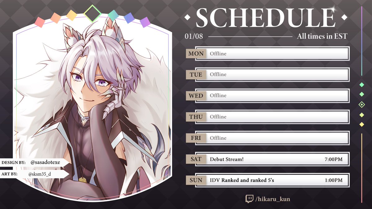 HikaruVtuber's tweet photo. DEBUT WEEK!! 

I'm super nervous but also super excited! There might be some short secret streams hidden in there during the week but I will let everyone know ahead of time on discord! https://t.co/6ZMuydsTYB