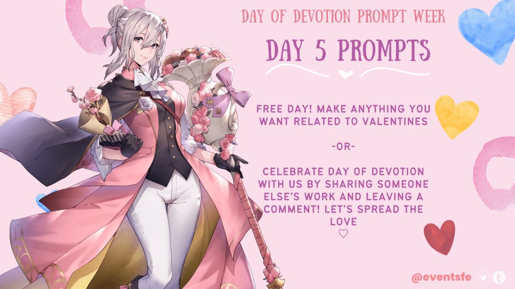 eventsfe's tweet photo. Day 5 Prompts: 

Free Day! Make anything you want related to Valentines or Celebrate Day of Devotion with us by sharing someone else's work and leaving a comment! Let's spread the love! https://t.co/hhb75N9f7j