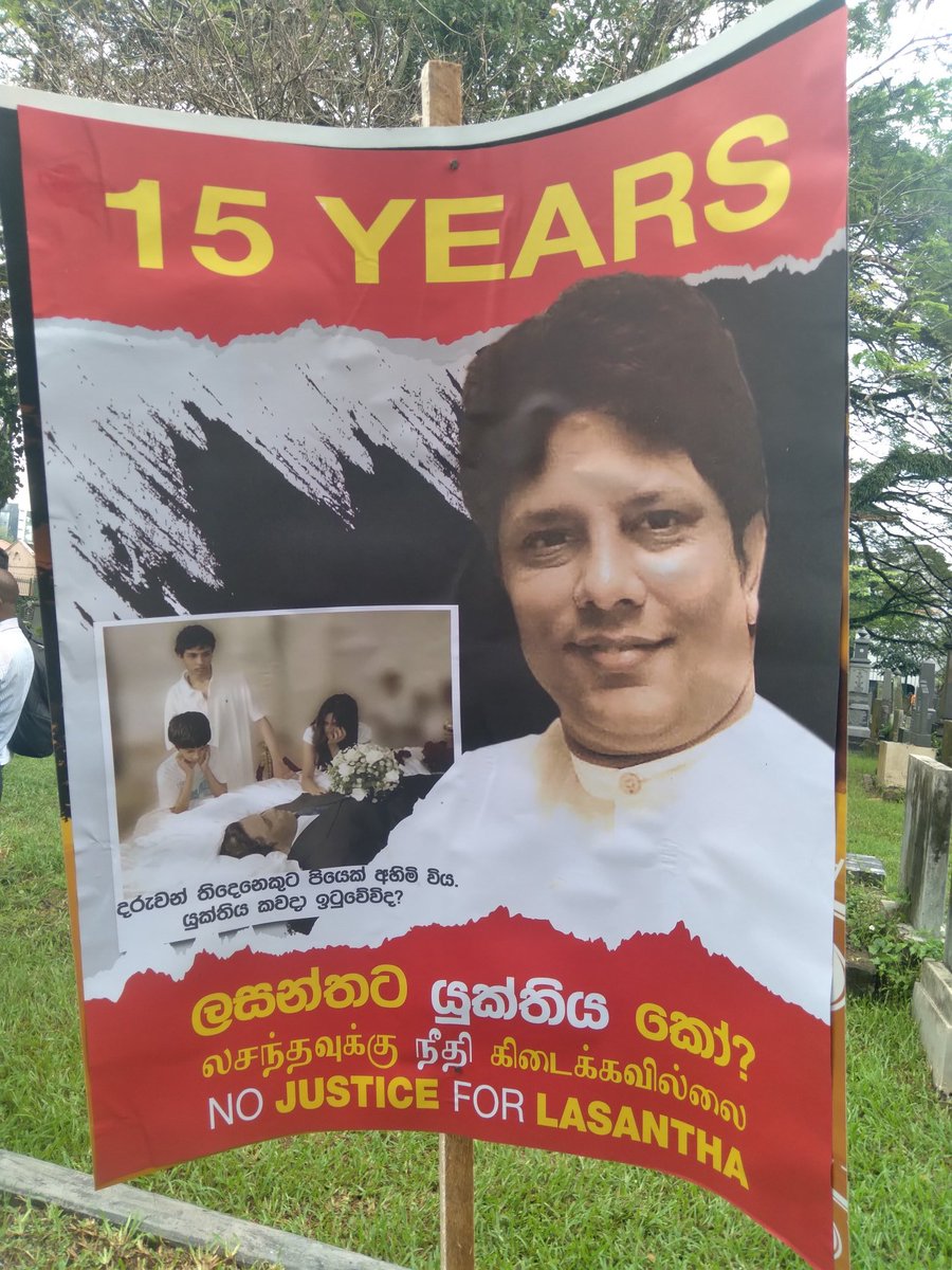 rukitweets's tweet photo. #LasanthaWickrematunge (editor of #SundayLeader) killing 15th year remembrance @ his graveside starting. Wid family, journalists & others including journalism students. Other journalists killed, including Tamils from North & East #lka, Palestine etc. also remembered https://t.co/4MbyyAgRuI