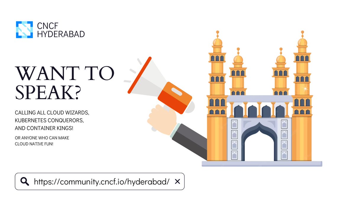 cncfhyd's tweet photo. 7 days into 2024 and we're looking for speakers for our in-person meetup in January.

If you have any exciting things to share around Kubernetes, Cloud Native, Open Source in general, fill up this form: https://t.co/nhTPsBhE0K

#CNCFHyderabad #TechMeetup #Hyderabad #CloudNative https://t.co/HKDzULMcgX