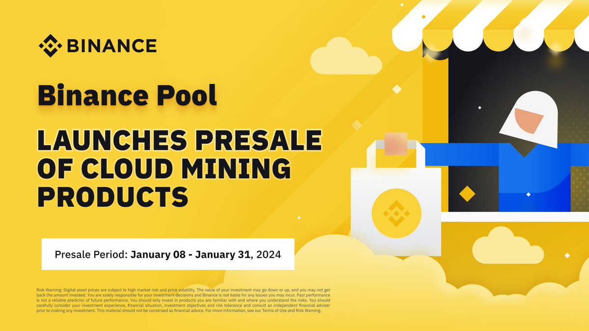 #Binance Pool launches a presale of Cloud Mining products for #BTC mining! Explore more ➡️ binance.com/en/support/ann…