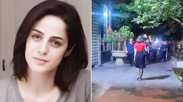 Mahsaamini221's tweet photo. An #Iranian woman, #lashed 74 times for defying the hijab law, is now a hero to millions. #Roya_Heshmati, a Kurdish #woman, was punished with 74 lashes for protesting the #mandatory #hijab. Defiantly, she refused to wear it even during her punishment. @AlinejadMasih #MahsaAmini https://t.co/AmazYZyUux