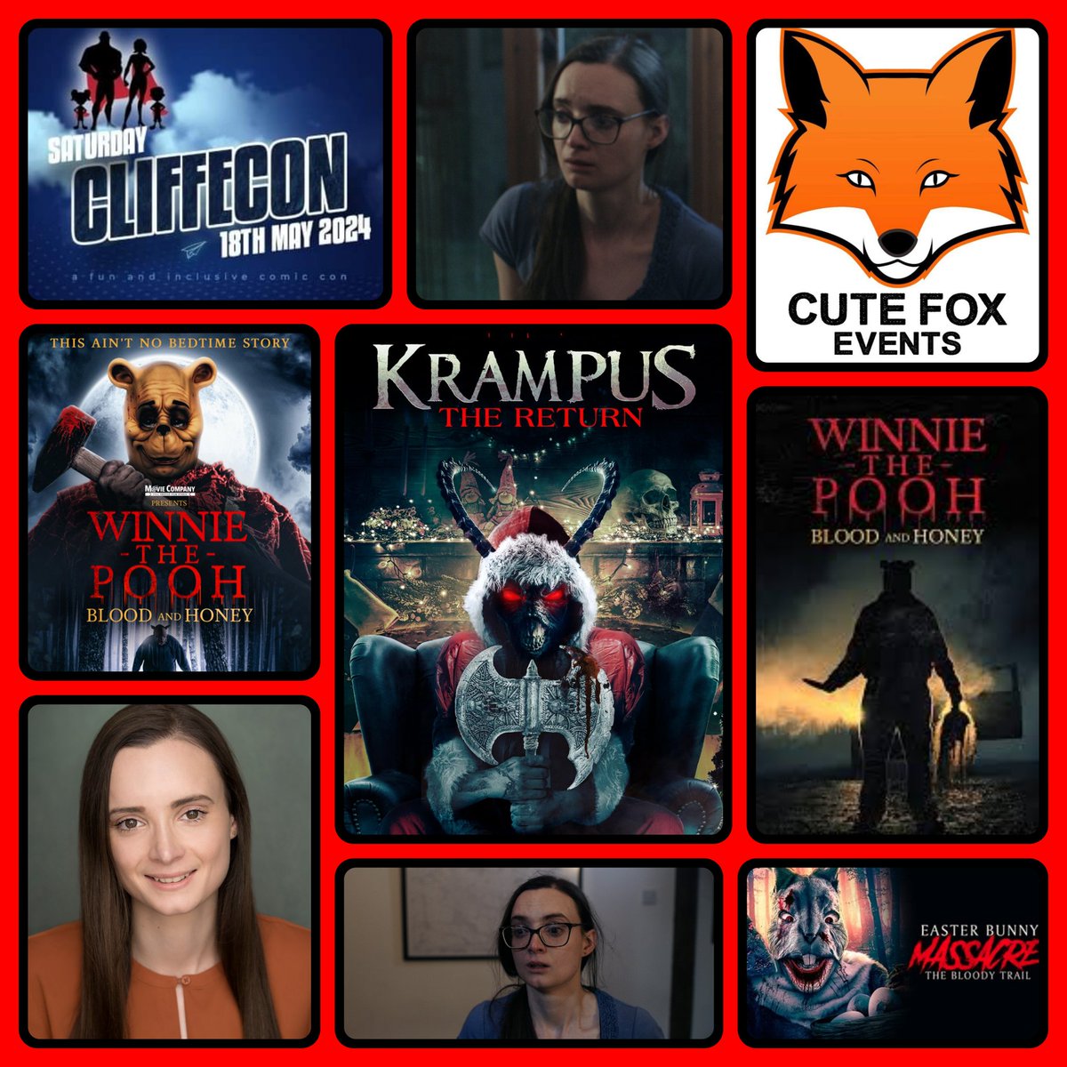 #NatashaRoseMills @poohbandh #Easterbunnymassacre #returnofkrampus appearing at @Cliffecon @cutefoxevents  at the @OakleafSports on Saturday the 18th of May 2024 courtesy of @andybrittle1