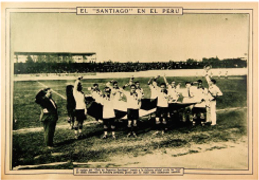 El 24 de Setiembre de 1928 jugo su primer partido en el Perú en el estadio Víctor Manuel II (cancha actual del @CircoloPe  en Pueblo Libre) ante un equipo formado por jugadores del  Circolo y el Ciclista Lima.

El partido empezó muy bien por los peruanos metiendo dos goles: Julio…