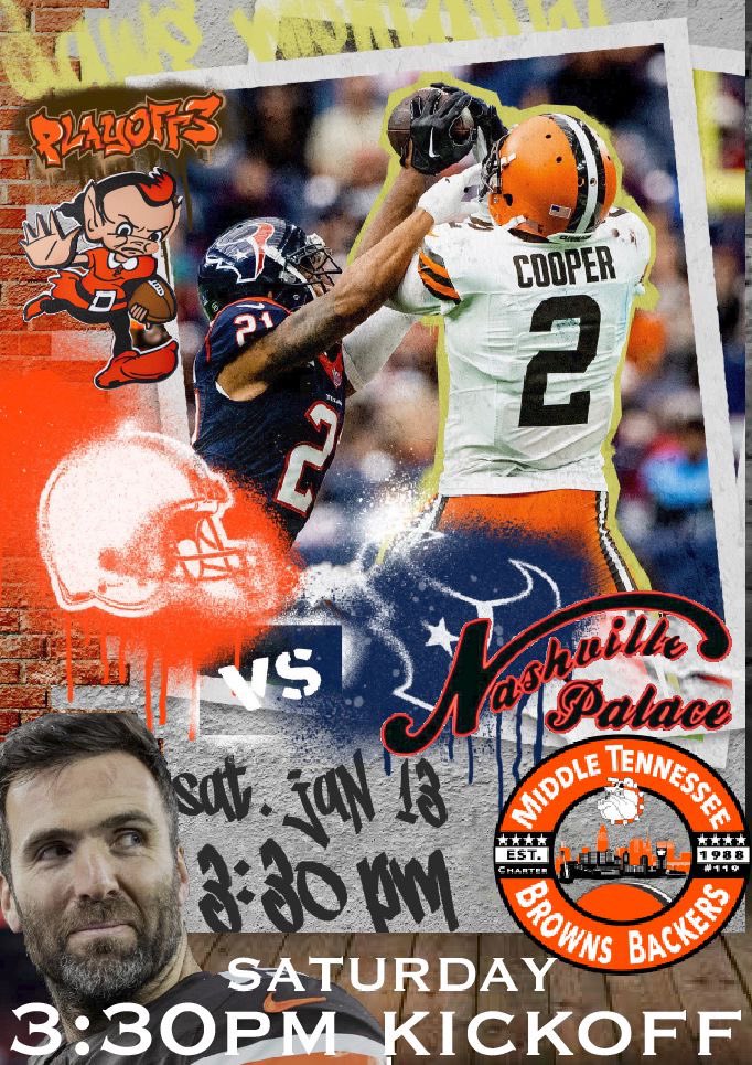 We’re so ready for this one.  
Kickoff is Saturday at 3:30pm local at the  <a href="/nashvillepalace/">The Nashville Palace</a> 
#GoBrowns #Browns #Nashville