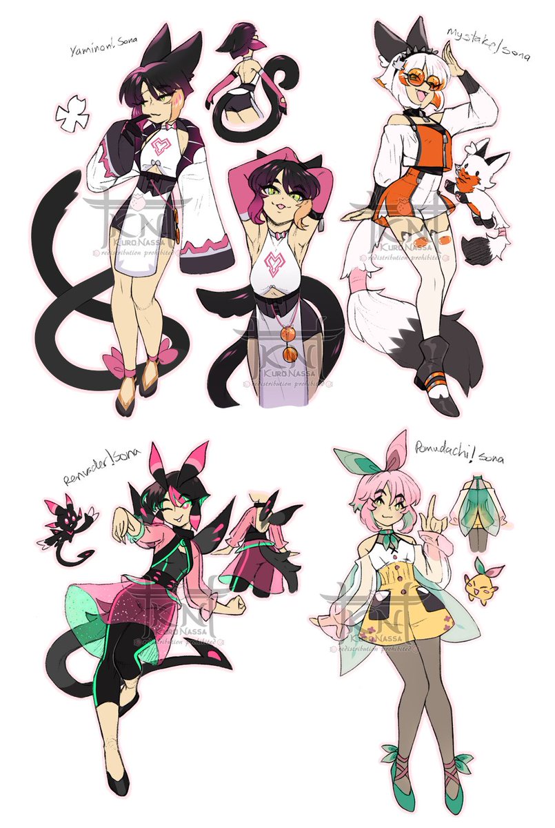 🌈🕒EN Fan-Sona Forms (set 1)

👟💜#YaminoArt  #Yaminion /🦊🧡#MystArt  #Mystake 
🛸💚#RenZottoArt #Renvader / 🧚‍♀️💚#PomuPaint #Pomudachi