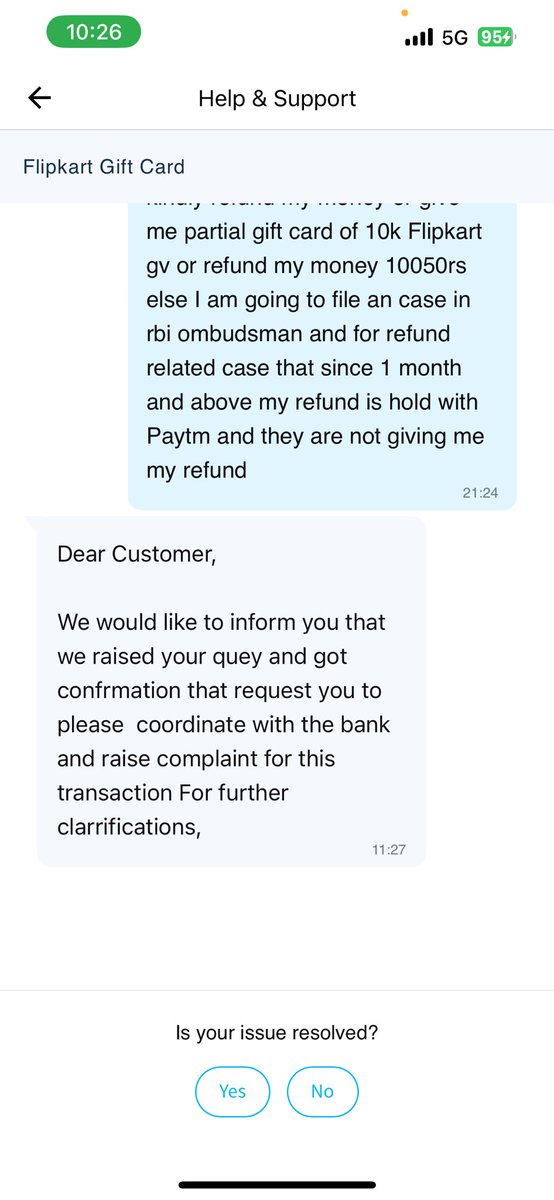 BharatS26981716's tweet photo. @IDFCFIRSTBank @Paytmcare @Paytm @PaytmBank  @RBI  
Refund has been stucked since 2 month Nor IDFC is helping me not Paytm 
Regards my refund Paytm already Provided Rrn now my only hope is @RBI  
Kindly check this transaction details 

IDFC trans details 332812061648 https://t.co/AriGgDQOiG